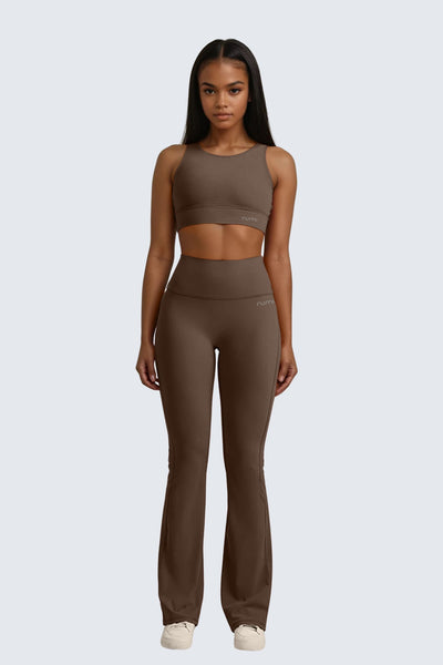 W SunSoft Plush Flared Pants 30" - Wood