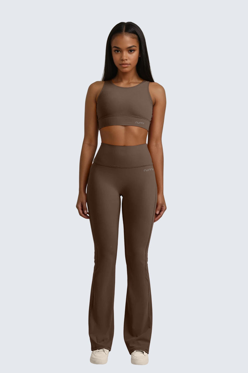 W SunSoft Plush Flared Pants 30" - Wood