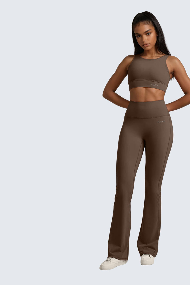 W SunSoft Plush Flared Pants 30" - Wood