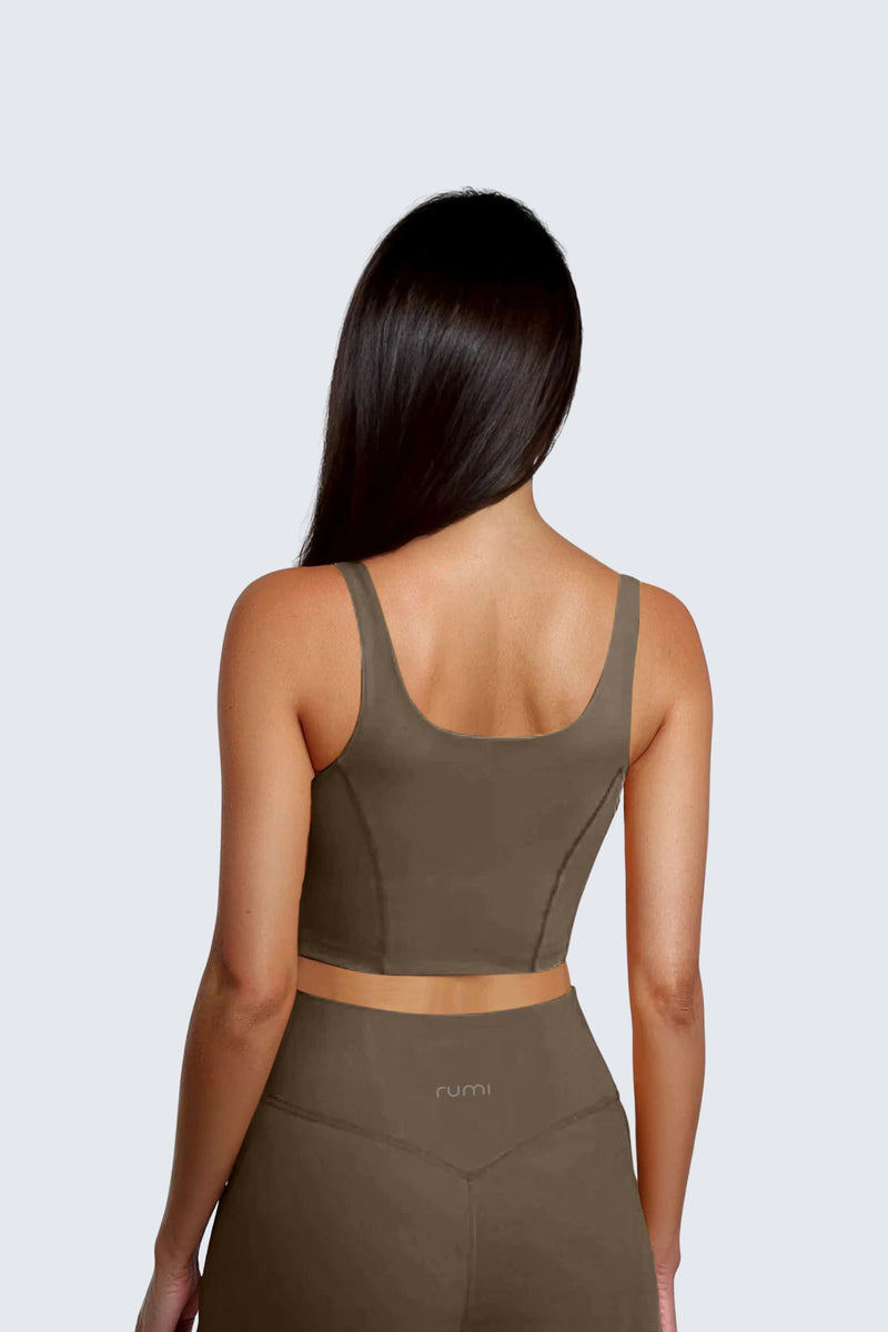 W SunSoft Plush Corset Bra - Wood