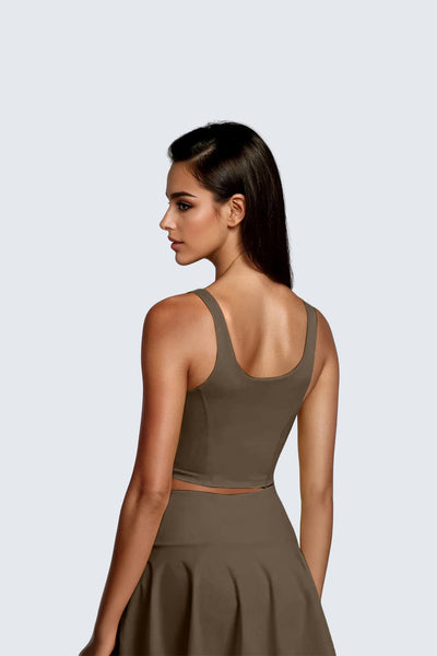W SunSoft Plush Corset Bra - Wood