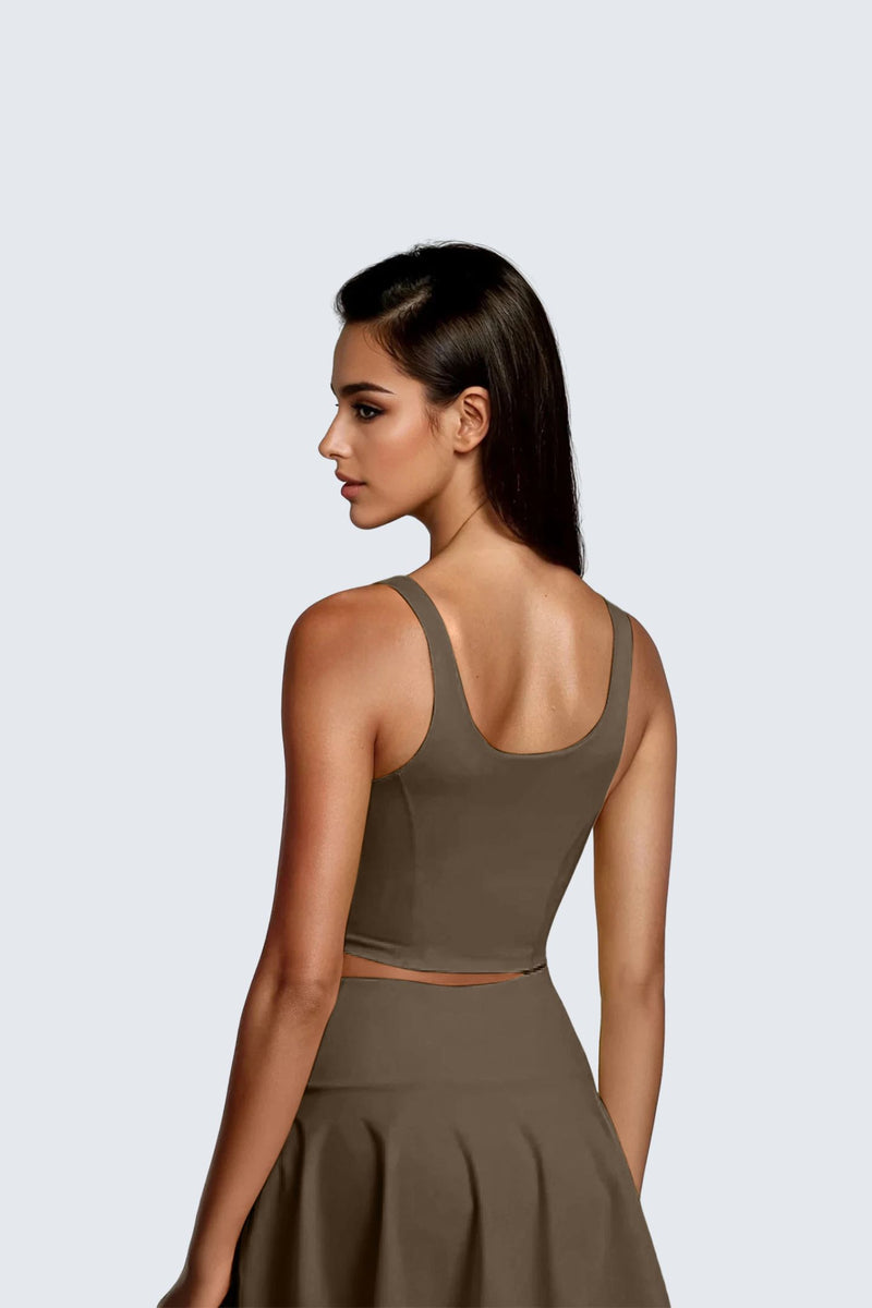 W SunSoft Plush Corset Bra - Wood