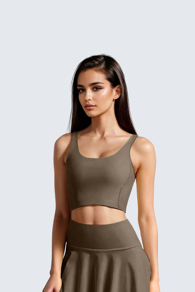 W SunSoft Plush Corset Bra - Wood