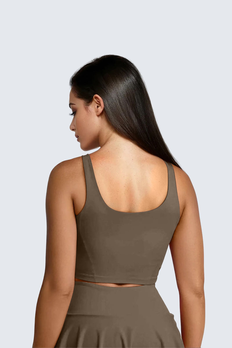 W SunSoft Plush Corset Bra - Wood