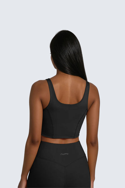 W SunSoft Plush Corset Bra - Black