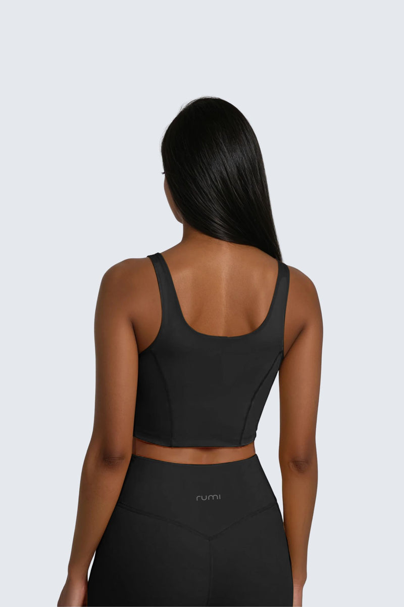 W SunSoft Plush Corset Bra - Black