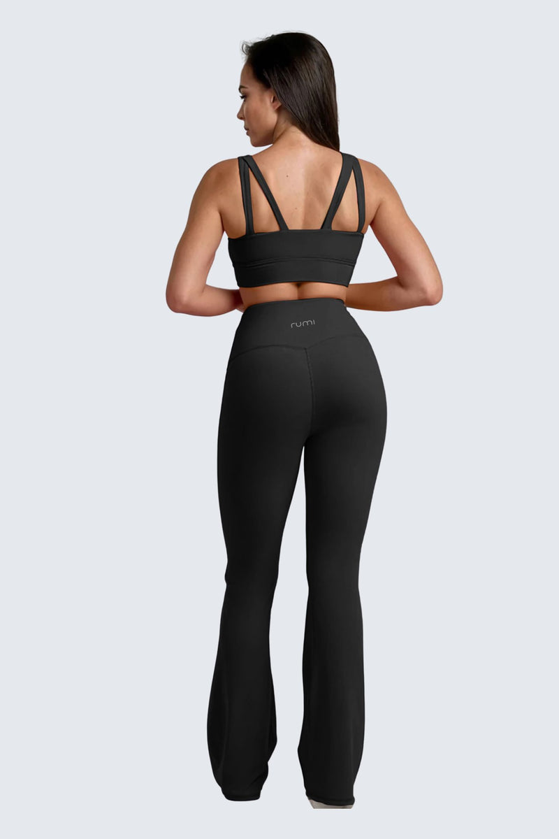 W SunSoft Plush Flared Pants 30" - Black