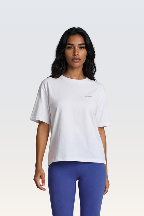 W Moon Tee Short Oversize - Snow