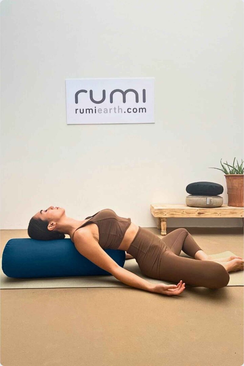 Rumi Earth - Cotton Yoga Bolster – Round - Indigo - RU - YCB - RD - IO - Yoga Props
