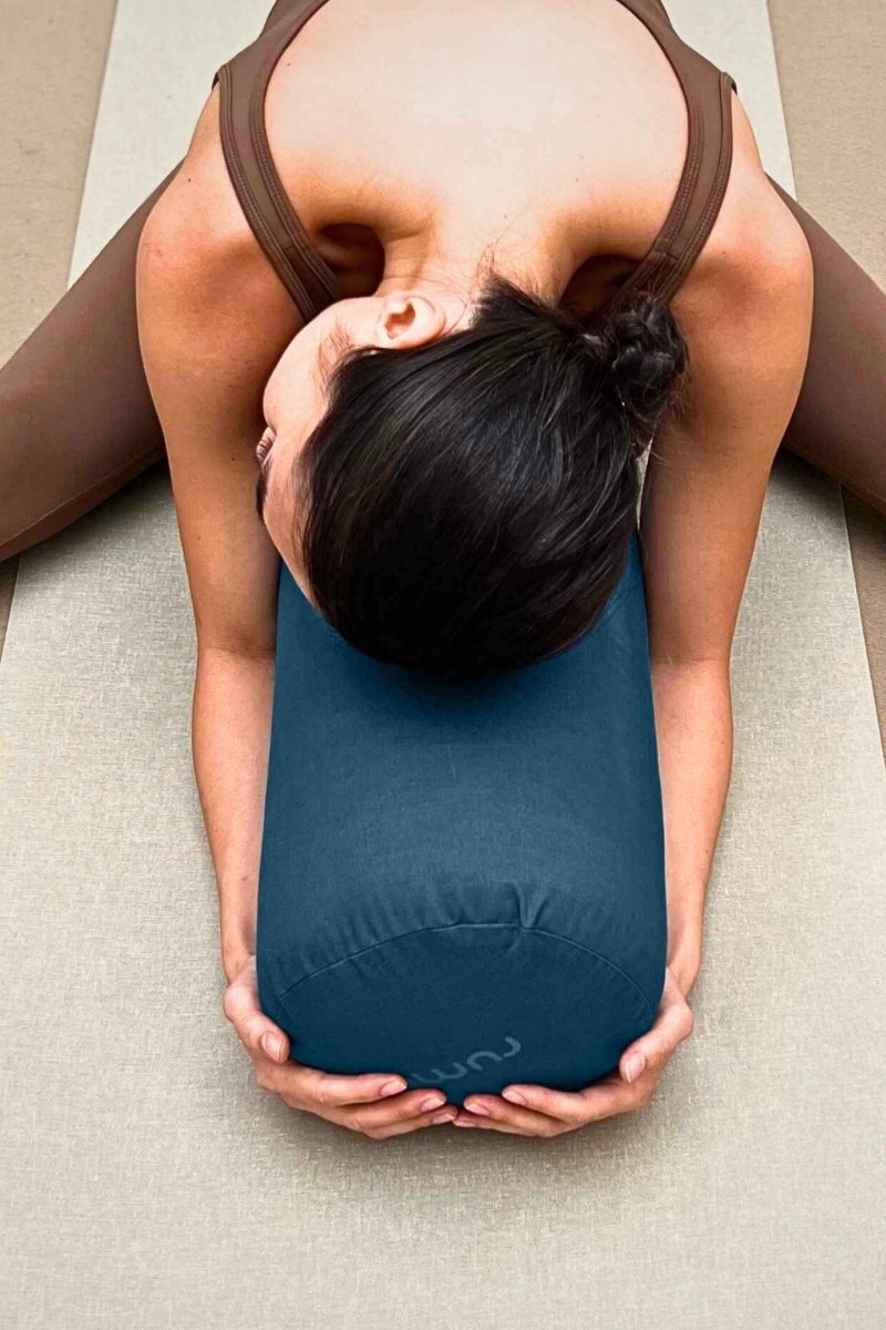 Rumi Earth - Cotton Yoga Bolster – Round - Indigo - RU - YCB - RD - IO - Yoga Props