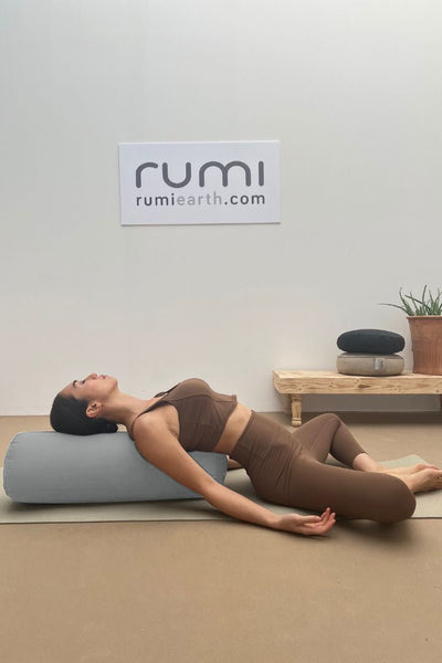 Rumi Earth - Cotton Yoga Bolster – Round - Stone - RU - YCB - RD - SE - Yoga Props