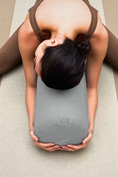 Rumi Earth - Cotton Yoga Bolster – Round - Stone - RU - YCB - RD - SE - Yoga Props