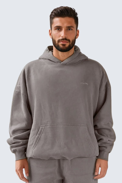 Rumi Earth - U Moon Dento Sweatshirt Oversize Fleece + Hoodie - Camel - R113221CM - M - 