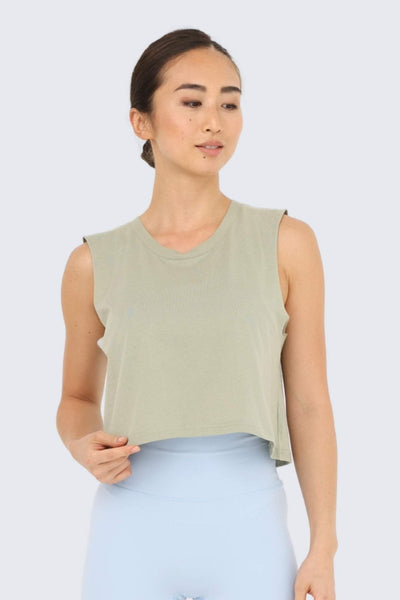 Rumi Earth - W Moon Air Cropped Tank - Pistachio - R131220PSP - Tops