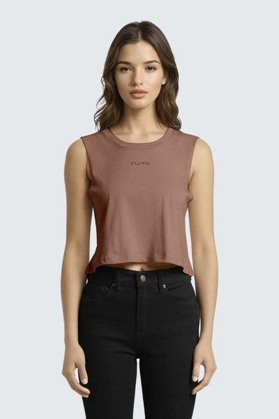 Rumi Earth - W Moon Air Cropped Tank - Rose Deep - R131220RPP - Tops