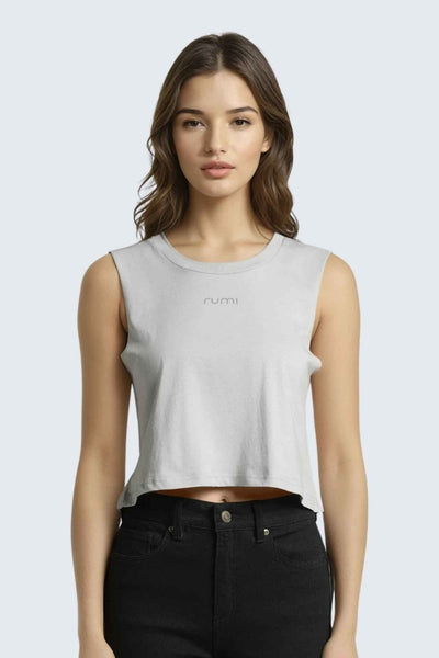 Rumi Earth - W Moon Air Cropped Tank - Stone - R131220SEP - Tops